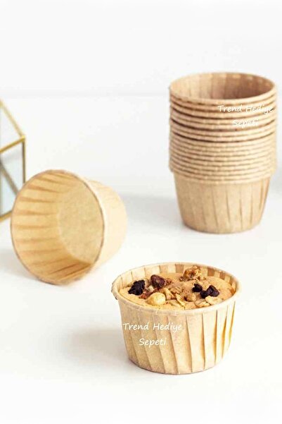 Trend Hediye Sepeti 50-Piece Natural Kraft Muffin Cake Capsule Cupcake Mold