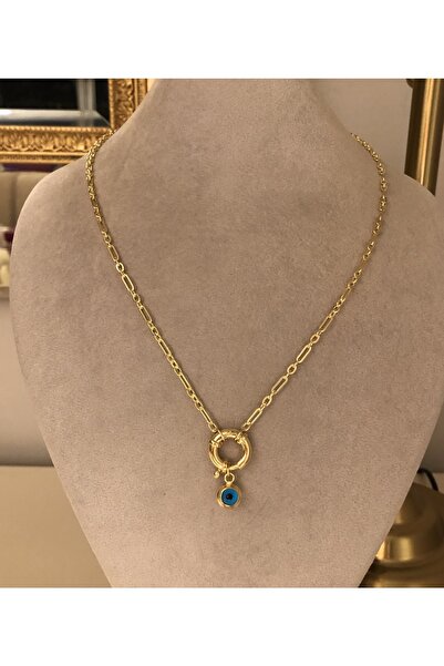emy by emel luxury silver jewelry Nazar Boncuklu Kilit Kolye 925 Ayar Gümüş