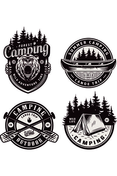 BlazeArt Kamp Temalı Otomobil/karavan Sticker Set
