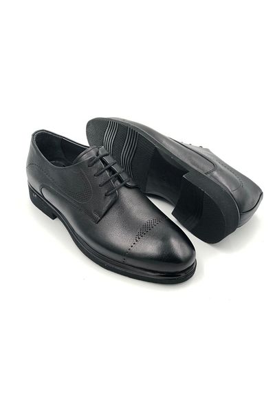 çelikler Genuine Leather Black Laced Men's Classic Shoes