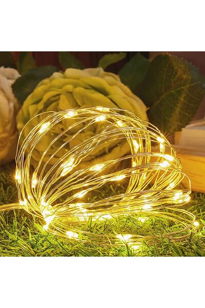 Huzur Party Store ضوء شجرة عيد الميلاد - مصابيح LED صفراء بطول 3 أمتار، ضوء رأس السنة الجديدة، 3 مصابيح LED تعمل بالبطارية