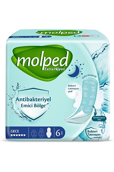 Molped Marka: Extra Hijyen Ped Tekli Gece 6'lı Kategori: Günlük Ped