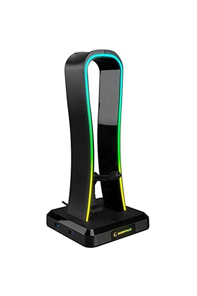 Rampage Rm-H77 X-Base Black Rgb Illuminated 4-Usb Port Stand for Headphones