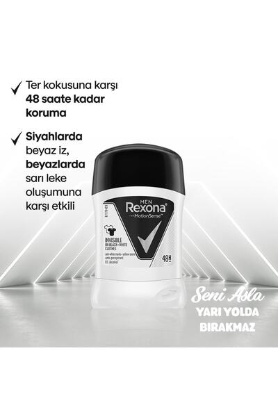 Rexona Men Erkek Anti-perspirant Stick Deodorant Invisible Black And White 50 Ml 1 Adet