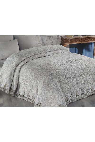 KARATOPCULAR HOME COLLECTİON 6 Piece Blanket Set French Lace Dowry Box