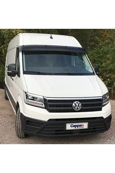 Cappafe Volkswagen Crafter 2018 - Front Window Acrylic Sunshade, Visor Visor Hat - Terek Piano Black