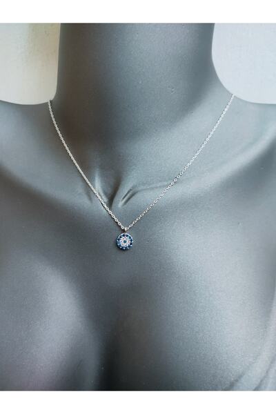 sarıyer silver Nazarlık Nazar Boncuğu 925 Ayar Gümüş Taşlı Minimal Kolye