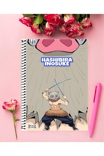 animeandyourworld Hashibira Inosuke Notebook 1 Piece Special Design A4 Size 21*29 Cm Wired Striped Large Size Notebook