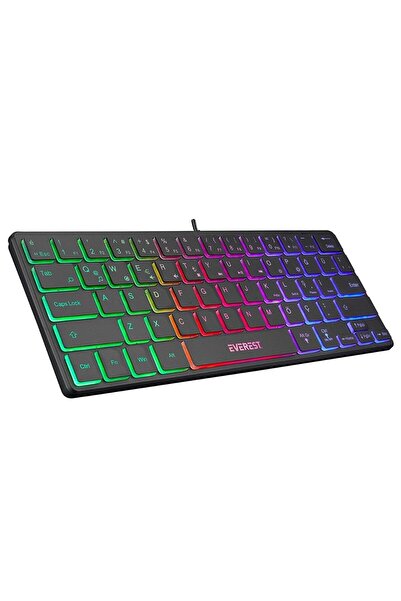 Everest Minico Usb Rainbow Aydınlatmalı Q Kablolu Klavye Slim Kb-73m