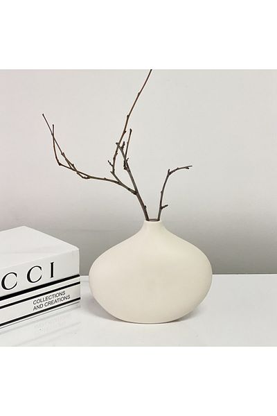 stilinbu Κεραμικό βάζο μεσολάβης - Y16 G20 K8 cm, υπόλευκο χρώμα