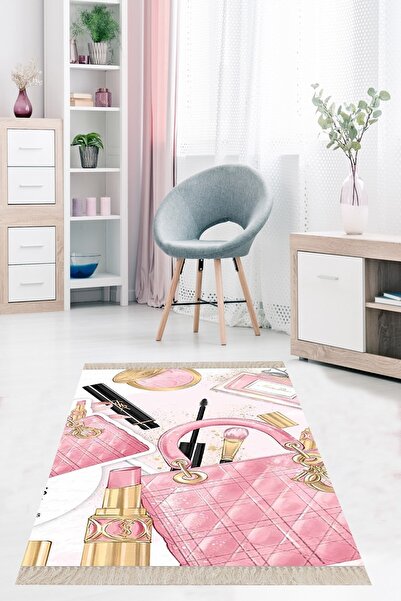 Pelangi Makyaj Çantası Desenli Modern Dijital Baskı Yıkanabilir Kaymaz Taban ...