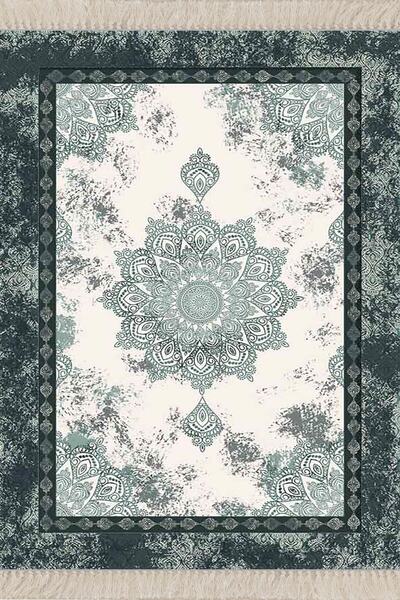 Pelangi Osmanlı Desen Çerçeveli Dijital Baskı Yıkanabilir Kaymaz Taban Klasik Salon Halısı Ve Yolluk