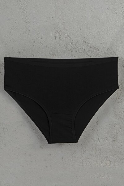 GRSN Pachet de 6 chiloți bato cu talie înaltă, din bumbac negru, moale, respirabili