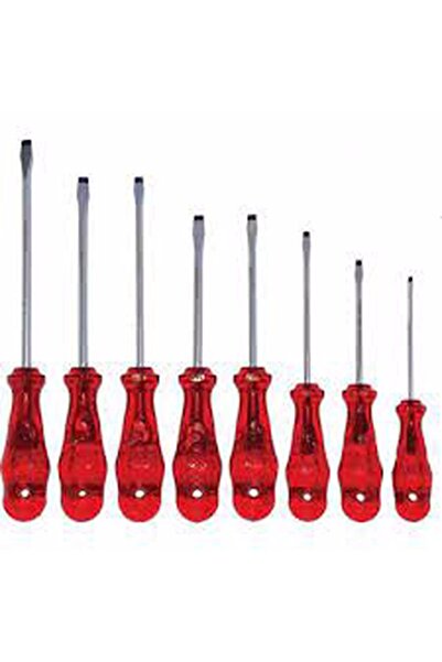 İzeltaş Kraft Seri Düz Uçlu Tornavida Takımı 8 Parça