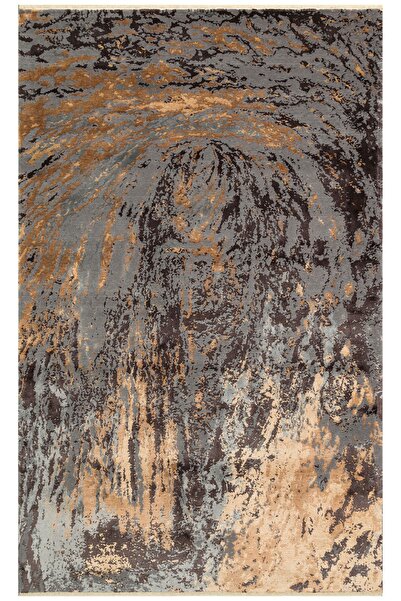 Eko Halı Heritage 626 Bronze Grey Yoğun El Emeği Şekillenen Yün Viskon Ile Ür...