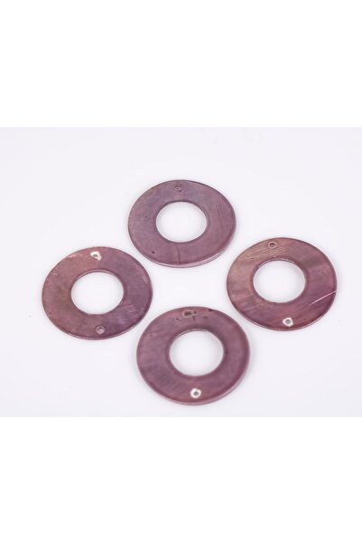 yfhobi 1 Adet- 40 Mm Yuvarlak Doğal Sedef Taş Takı Aparatı, Mor Renk, Doğal T...