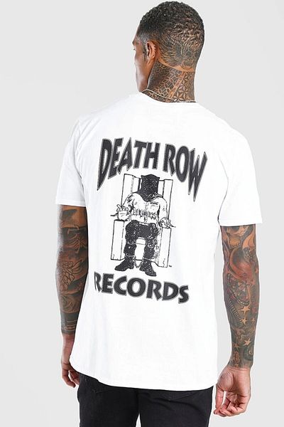 DEEPSENCE Men's Oversize T-shirt Deathrow Back Print White