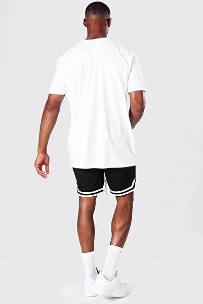 DEEPSENCE Ανδρικό λευκό μπλουζάκι Oversize - Επίσημο μπροστινό τύπωμα