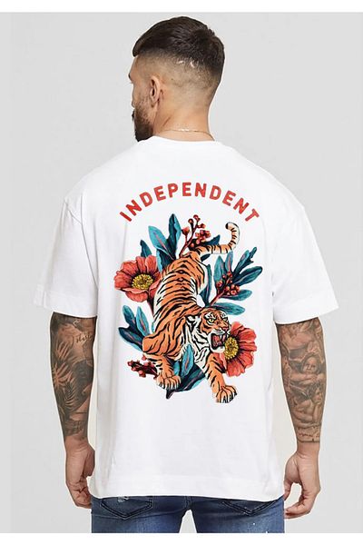 DEEPSENCE Men's Oversize T-shirt Independent White
