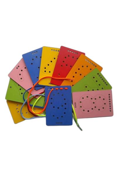 eryatex Montessori String Stringed Educational Fun Fine Motor Skill Based Wooden Number Set Montessori