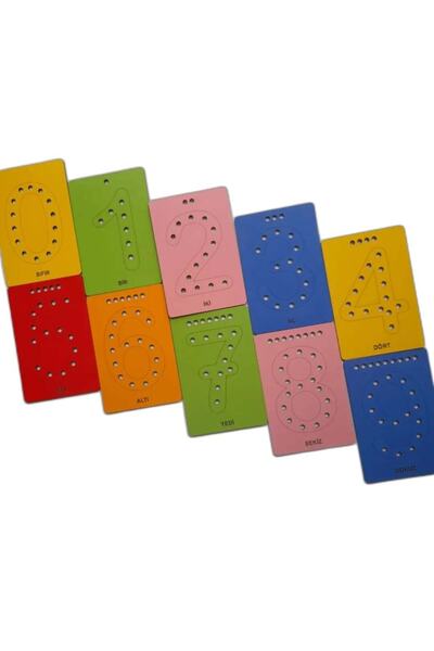 eryatex Montessori String Stringed Educational Fun Fine Motor Skill Based Wooden Number Set Montessori