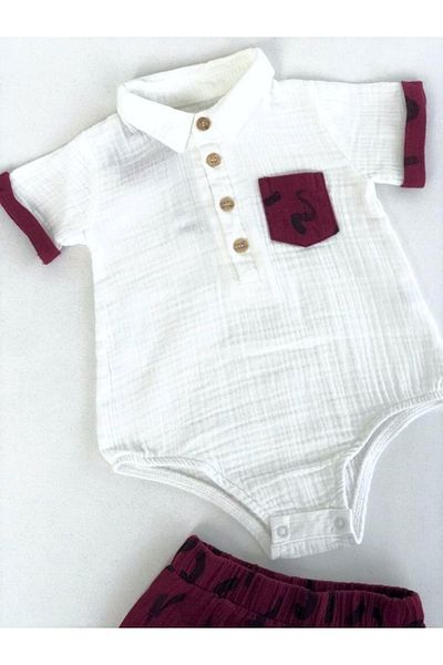 Aydodo Jackson Organic Muslin Shirt Collar Double Set with Shorts