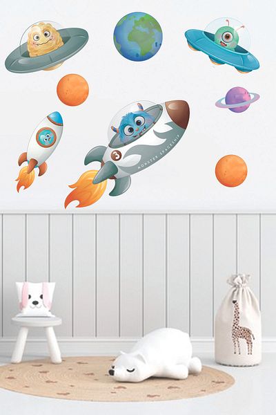 Sepet Yıldızı Monsters Cute Monsters - 95x50 Cm Wall Sticker