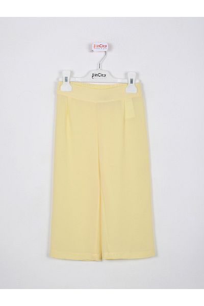 incity Girl's Yellow Wide Leg Trousers