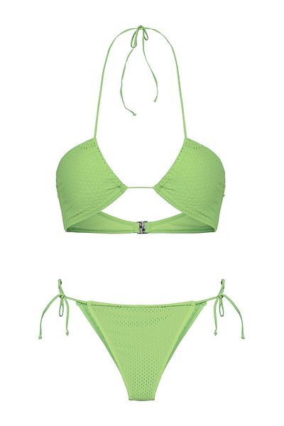 AQUELLA Halter Neck Light Green Bikini Set