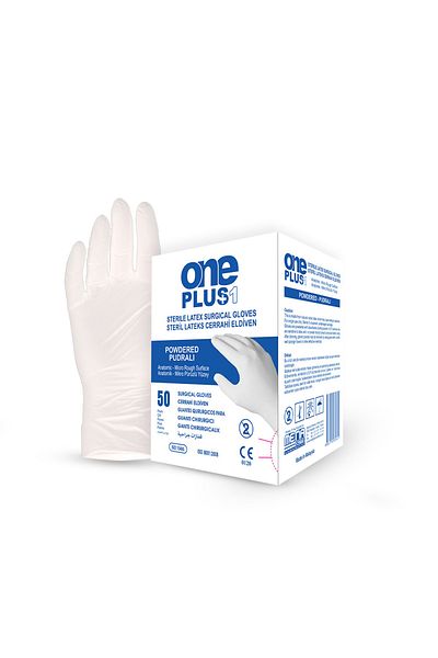 Oneplus Sterile Surgical Gloves Powder-Free - 50 Pairs (1 Box) No: 7.5