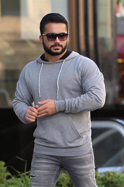 Madmext Ανδρικό φούτερ Anthracite Oversize με κουκούλα 2876