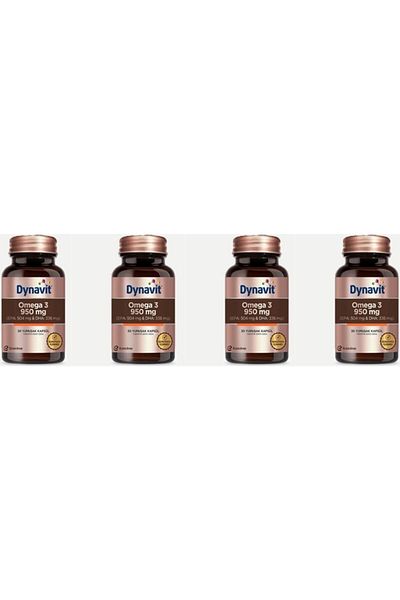 Dynavit Eczacıbaşı Omega 3 950 Mg Fish Oil 30 Capsules Pack of 4