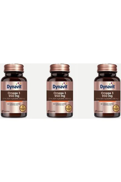 Dynavit Eczacıbaşı Omega 3 950 Mg Fish Oil 30 Capsules 3 Pack