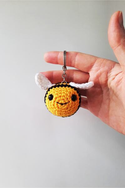 Neşeli Oyuncak النحلة اليدوية، حلية حقيبة سلسلة المفاتيح هدية لأحبائك