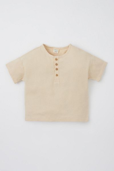 DeFacto Baby Boy Basic Collar Short Sleeve Cotton Shirt