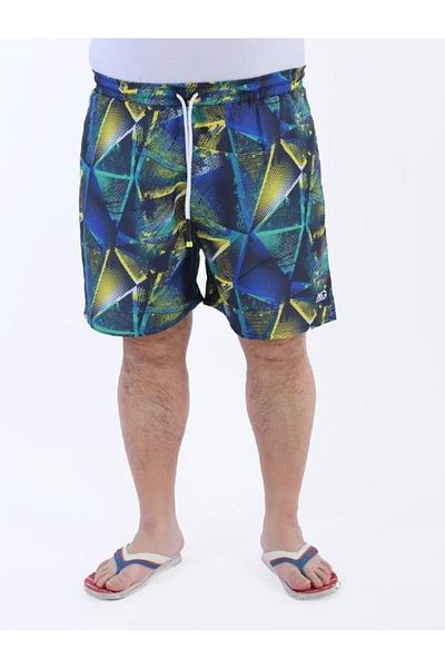 Starbattal Pantaloni scurți de baie pentru bărbați mărimi mari Hexagon 22953 bleumarin
