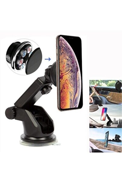 Asfal Araç Içi Vantuzlu Manyetik Mıknatıslı Telefon Tutucu Tutacağı Uzayabile...