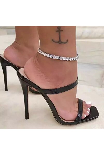 TakıConcept Kalın Gümüş Rengi Tenis Chain Su Yolu Sıralı Halhal