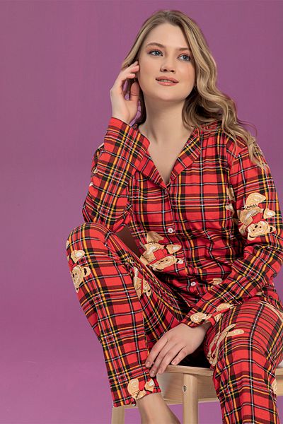 STRAWBERRY Bavlněný pyžamový set na knoflíky