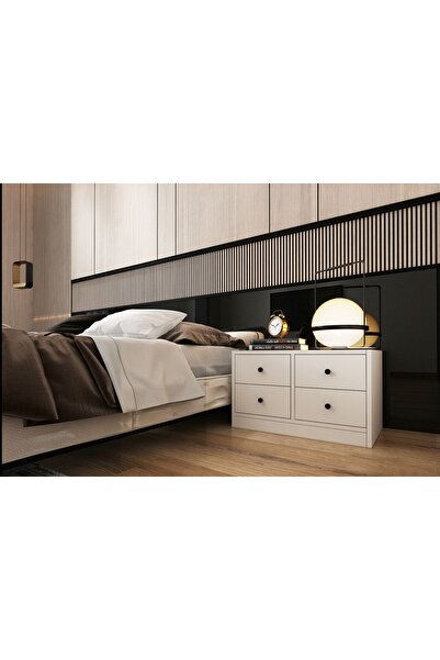 Nettrends Çekmeceli Komodin Beyaz 65 Cm Kmd-1003-ç