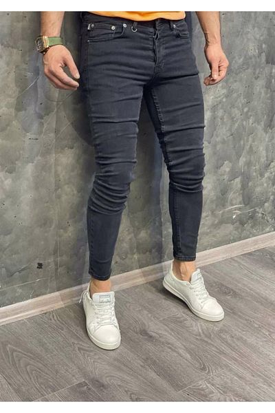 Oliggopol Ανδρικό Smoked Slim Fit Lycra Jeans Παντελόνι Τζιν Καλούπι στον αστράγαλο