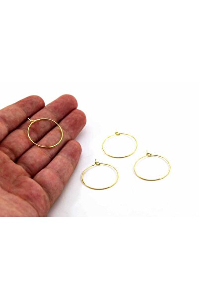 yfhobi 20 Adet (10 Çift) - 15 Mm Sarı Kaplama Yuvarlak Küpe Kancası, 1.kalite...