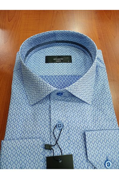 ADVANTE Мъжка риза с дълъг ръкав и шарка Güncüoğlu Slim Fit