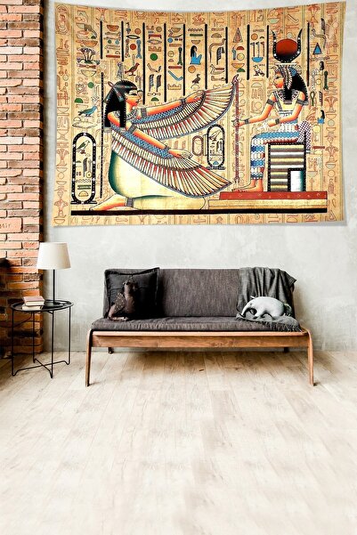 on the clouds Antique Egyptian Pattern Ethnic Stain Resistant Velvet Textured Fabric Wall Cloth Wall Carpet Tapestry