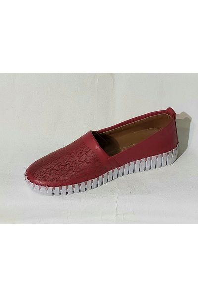 BRGL Inside-Outside Genuine Leather Orthopedic Massage Sole Women's Red Shoes