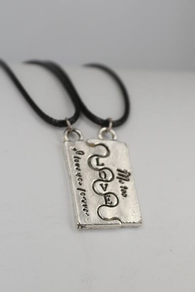 Dukkanka 2'li Künye Love Best Friends Unisex İp Kolye