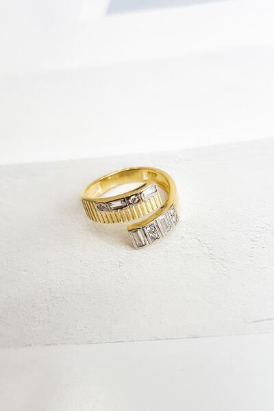 MorMajor Silver Baget Taşlı Gümüş Yüzük