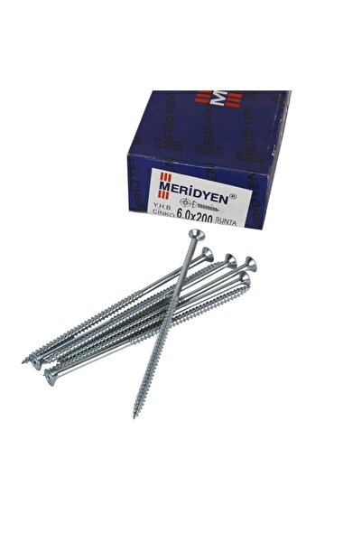 Meridyen Sunta Vidası 6*200 Mm (50 Adet) Mdf Ağaç Vidası