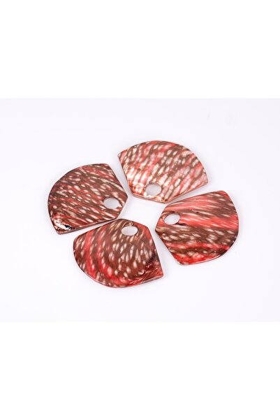 yfhobi 1 Adet- 46 Mm Doğal Sedef Taş Takı Aparatı, Kırmızı Kahve Desenli Renk...