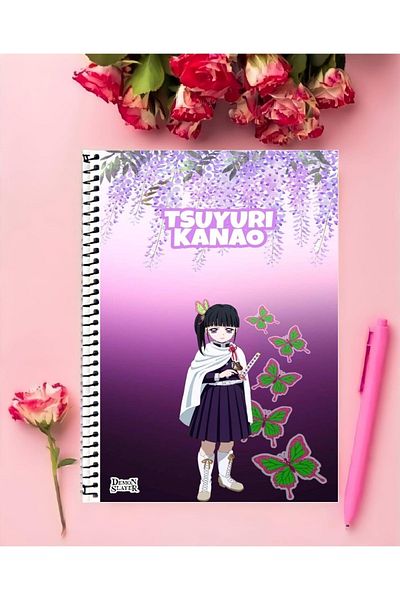 animeandyourworld Tsuyuri Kanao Notebook 1 Piece Special Design A4 Size 21*29 Cm Wired Striped Large Size Notebook